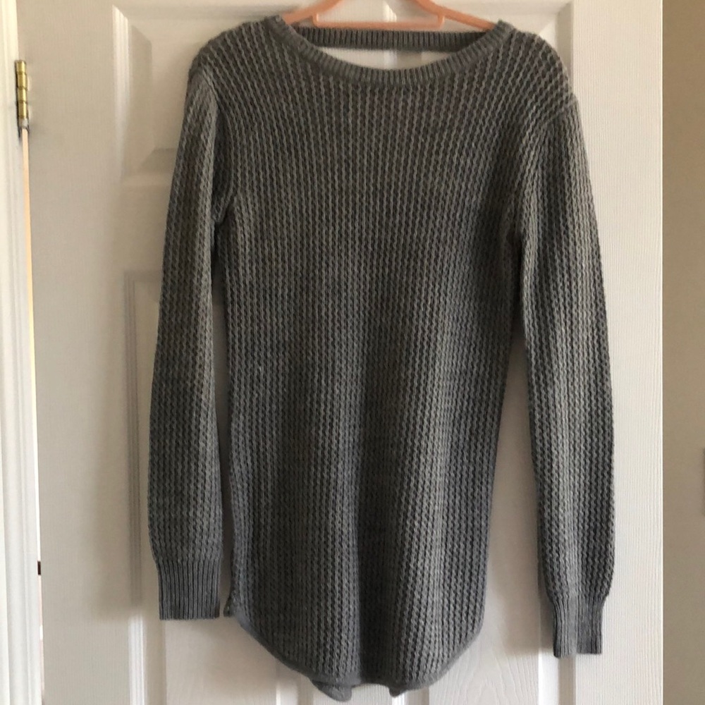 Open back knit sweater